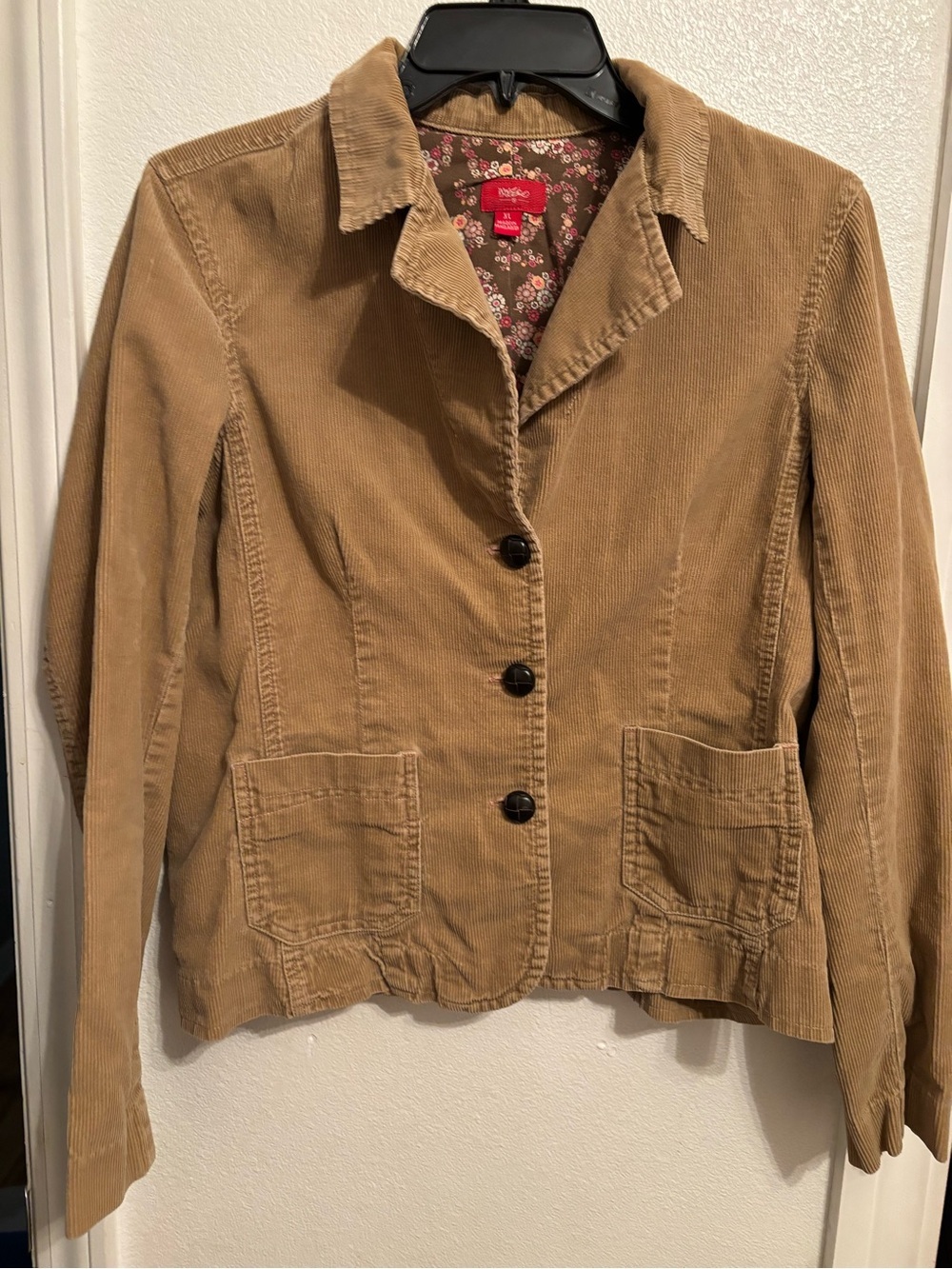 Vintage Mossimo Supply Co. Camel Corduroy Blazer with Floral Lining L/XL